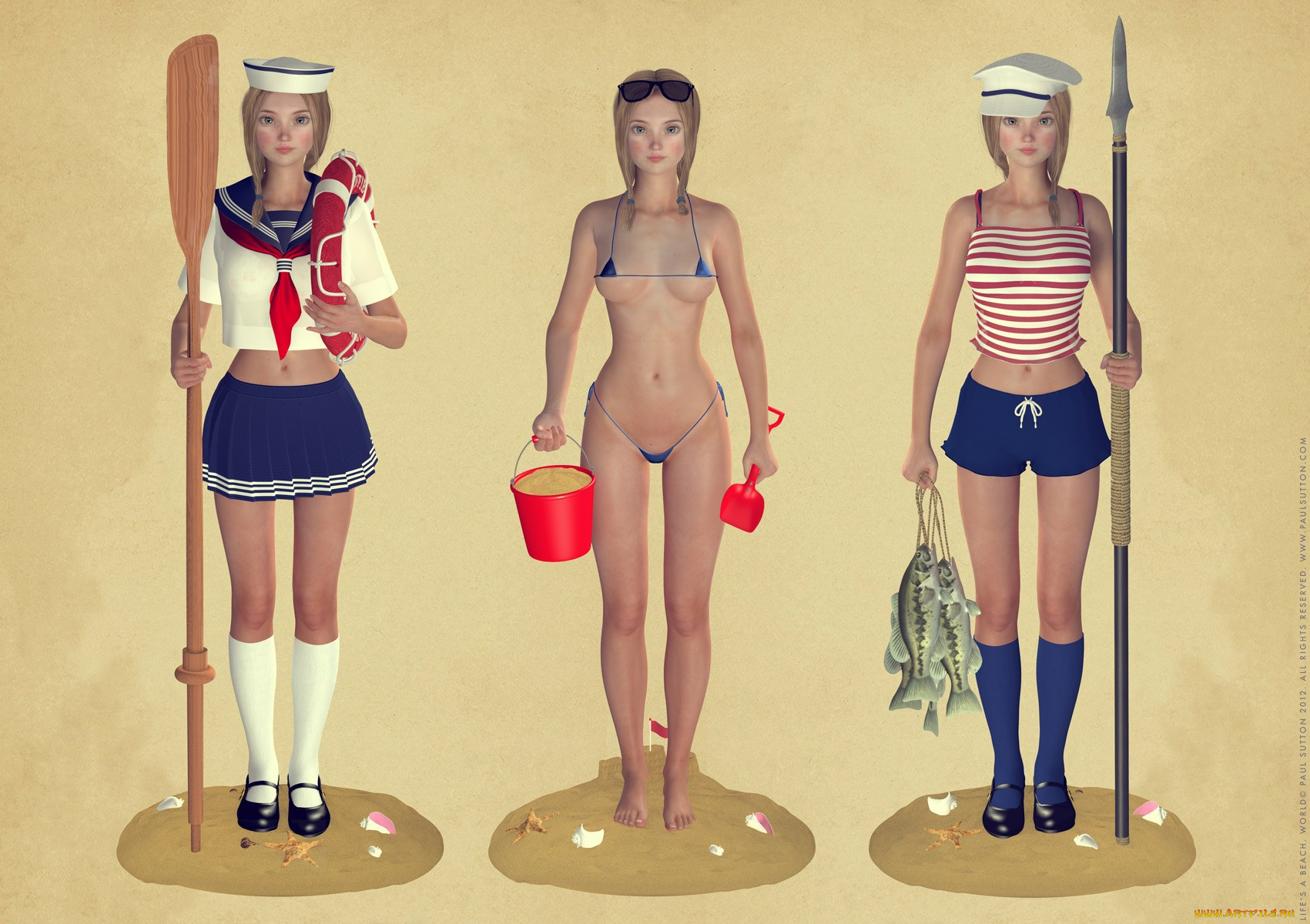 3, , people, , lifes, a, beach